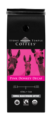 Pink Donkey Decaf - Whole Bean, Medium Roast, Certified Organic OCIA/ Fairtrade Coffee 1lb/454g