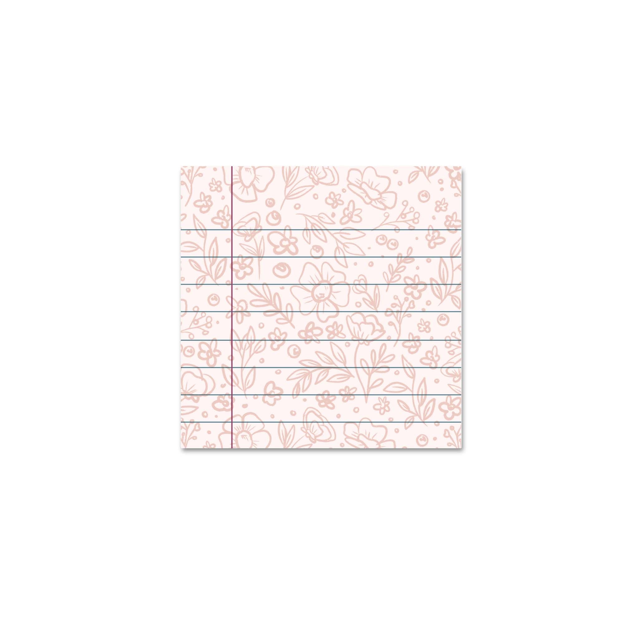 Pink Floral Sticky Notes
