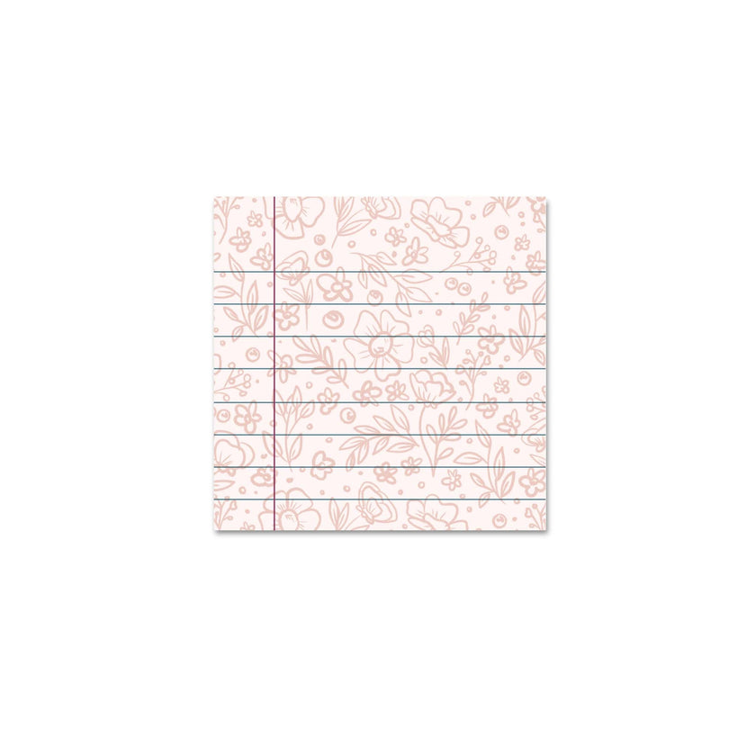 Pink Floral Sticky Notes
