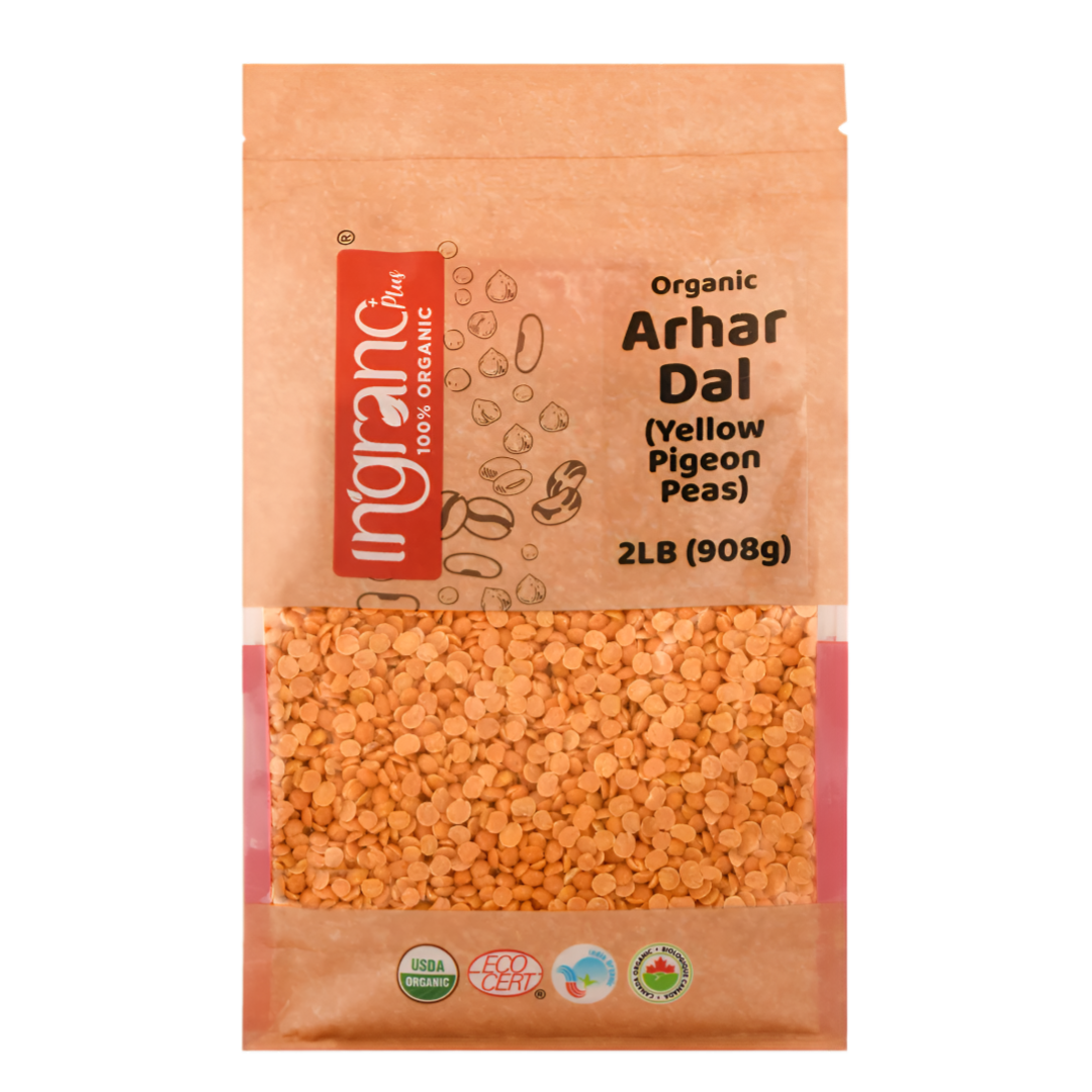 Ingrano Organic Yellow Pigeon Peas (Arhar Dal) 2lb