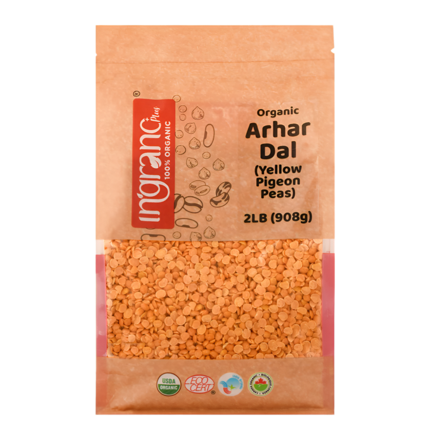 Ingrano Organic Yellow Pigeon Peas (Arhar Dal) 2lb
