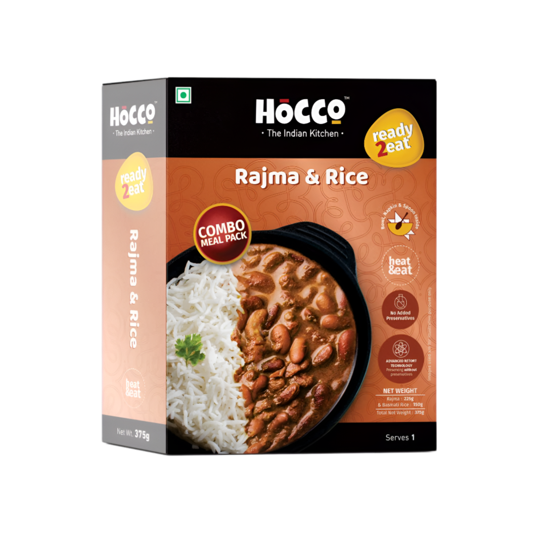 Hocco Ready To Eat Pindi Chole And Rice Combo  375g