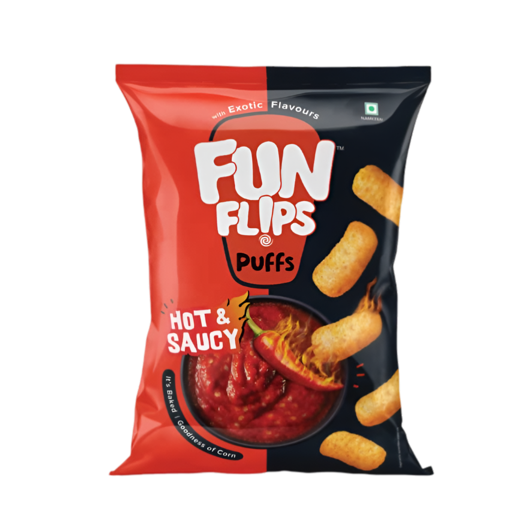 Fun Flips Hot & Saucy Puffs 65g