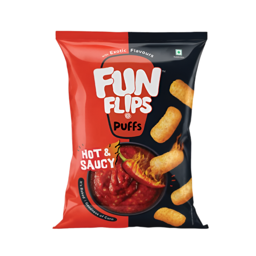 Fun Flips Hot & Saucy Puffs 65g