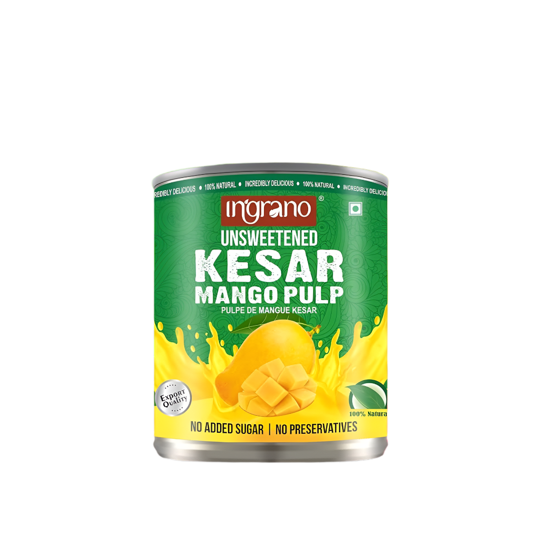 Ingrano Kesar Mango Pulp (Unsweetened) 850g