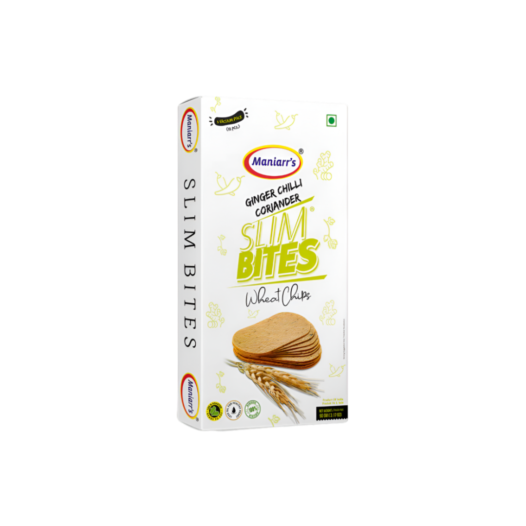 Maniarr's Slim Bites Wheat Chips Ginger Chilli Coriander 90g
