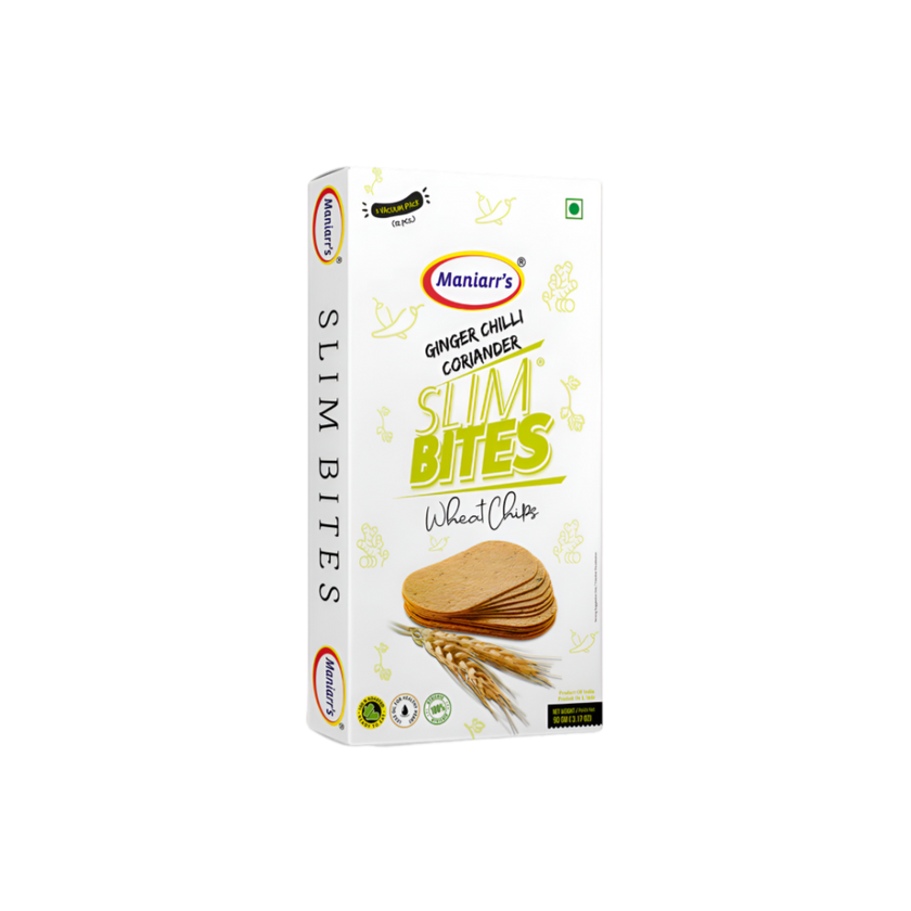 Maniarr's Slim Bites Wheat Chips Ginger Chilli Coriander 90g