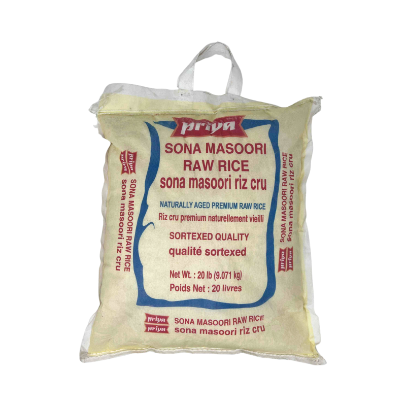 Priya Sona Masoori Raw Rice 20lb