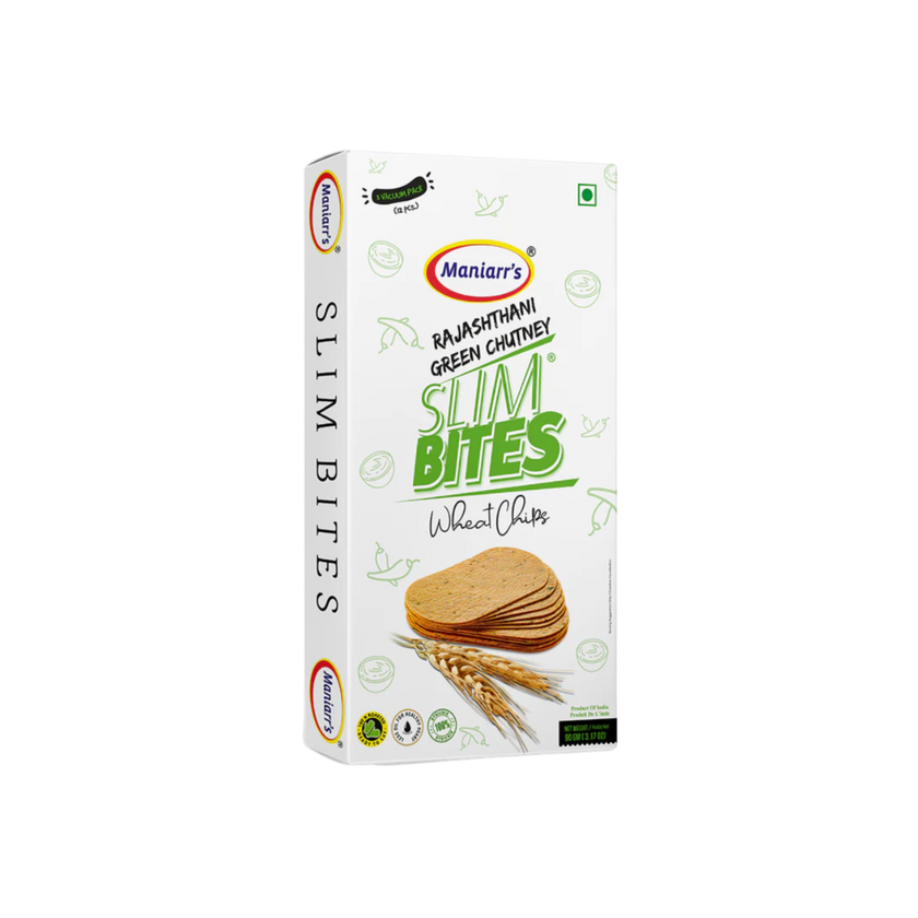 Maniarr's Sim Bites Wheat Chips Rajasthani Green Chutney 90g