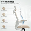 Andre Ergonomic Office Chair with 2D Lumbar Support and adjustable Headrest-Beige/White