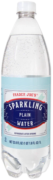 Trader Joe's Sparkling Water, Plain, 1L