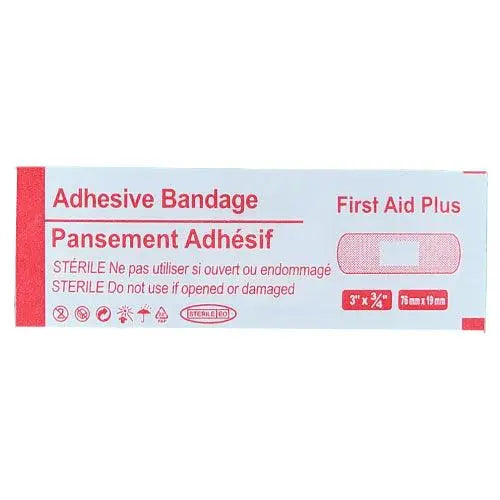 Plastic Adhesive Bandage, Standard Strip, 3