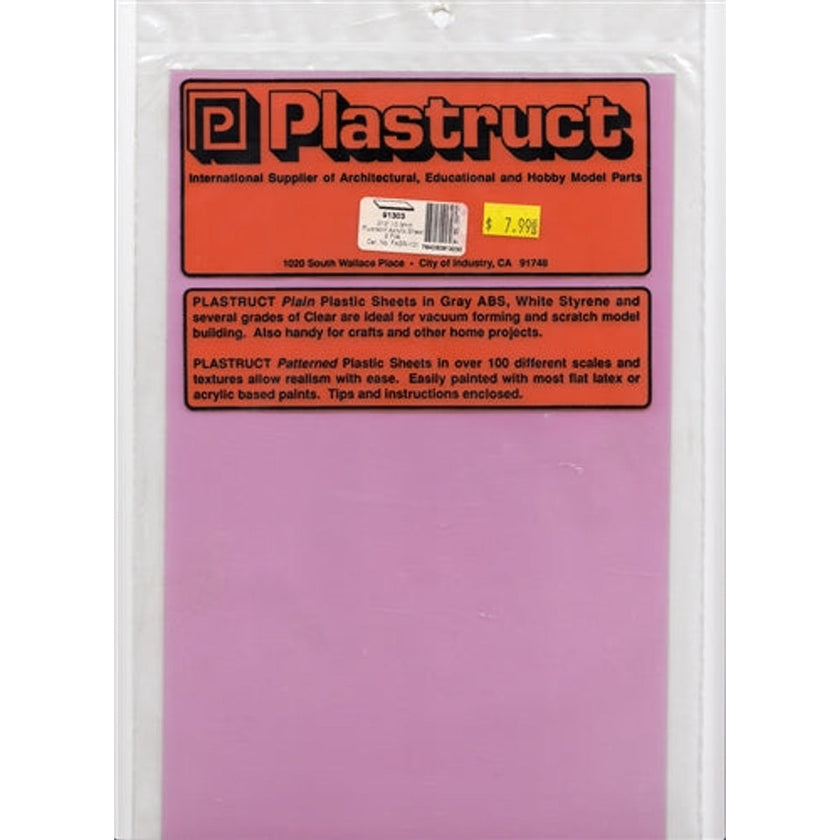 Plastruct 91303 FASR-101 Fluorescent Acrylic Sheet Red .010 x 7 x 12 Pkg of 2 NIB