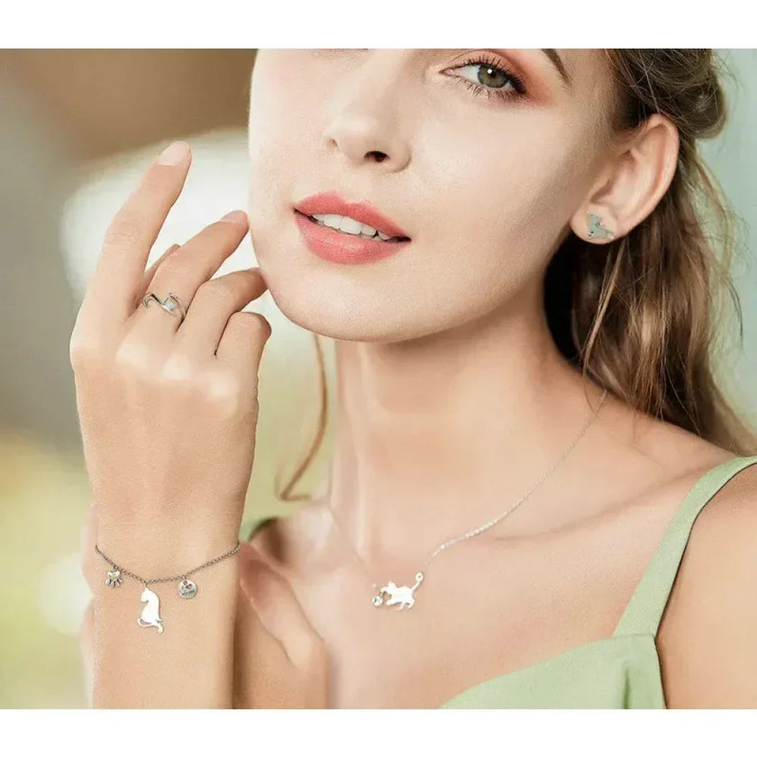 925 Sterling Silver Adjustable Cat Tail Ring