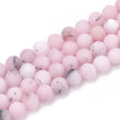 Pink Cherry Blossom Jasper Frosted Gemstone Bead