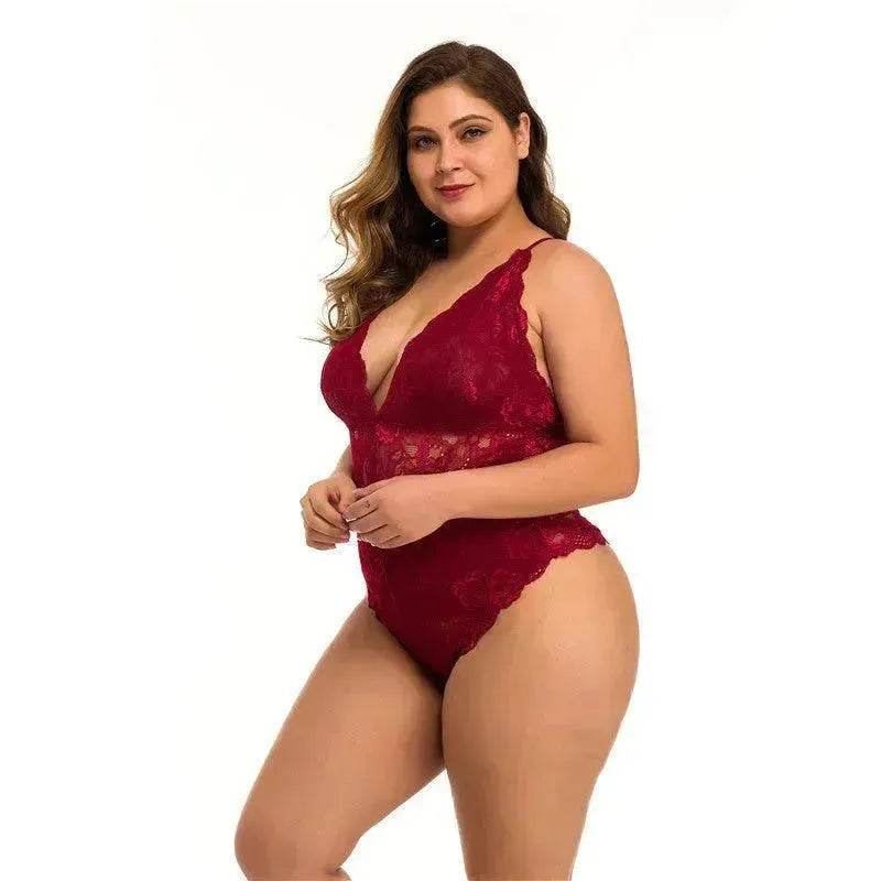 Plus Size Lace Mesh Lingerie