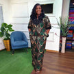 Plus Size Women's Satin Sequin Long Gown Dress
