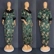 Plus Size Women's Satin Sequin Long Gown Dress