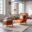 PM06 Premium Cowhide Leather Relaxation Chair with Ottoman