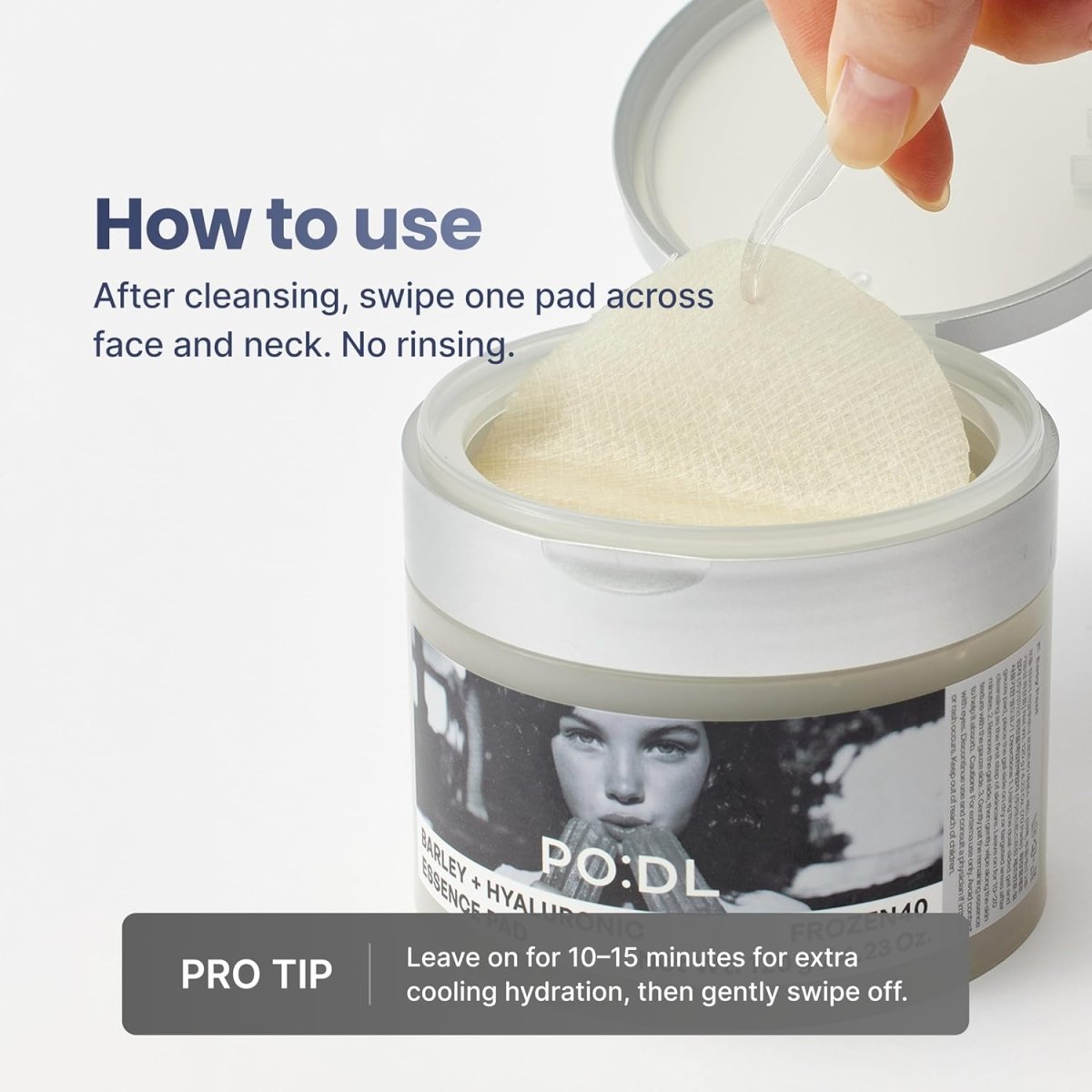 PO:DL Barley Hyaluronic Frozen40 Essence Pads 120g / 70pcs