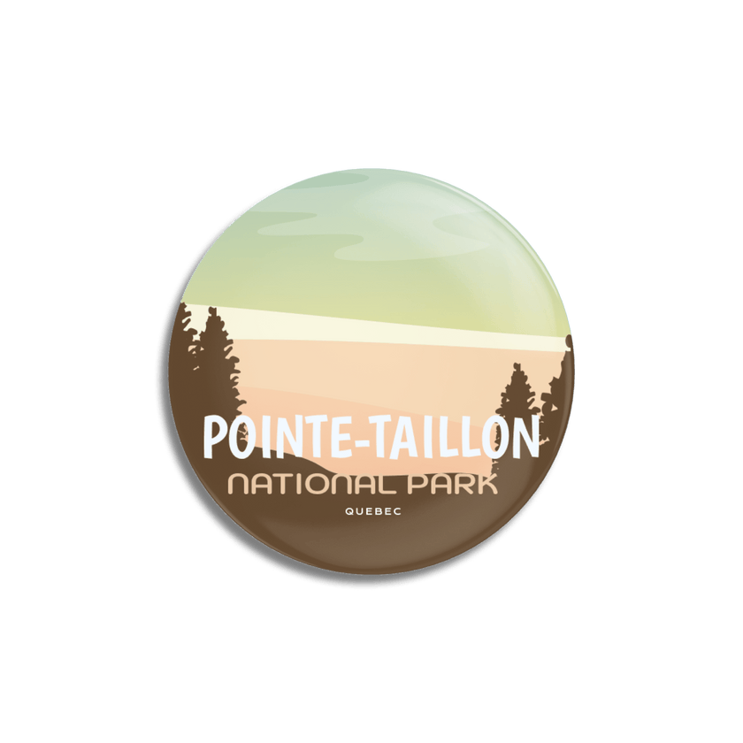 Pointe-Taillon National Park of Quebec Pinback Button, Canada Parks