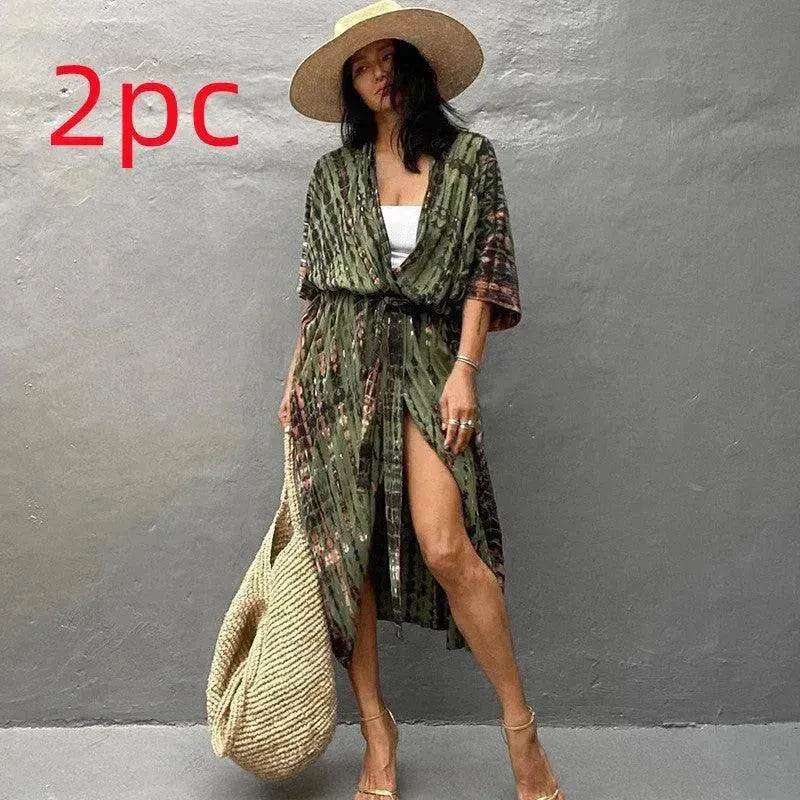 Polyester Ladies Sun Protection Resort Beach Dress Cover Up
