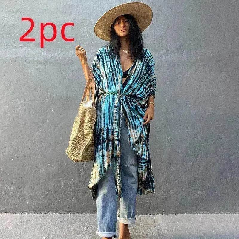 Polyester Ladies Sun Protection Resort Beach Dress Cover Up