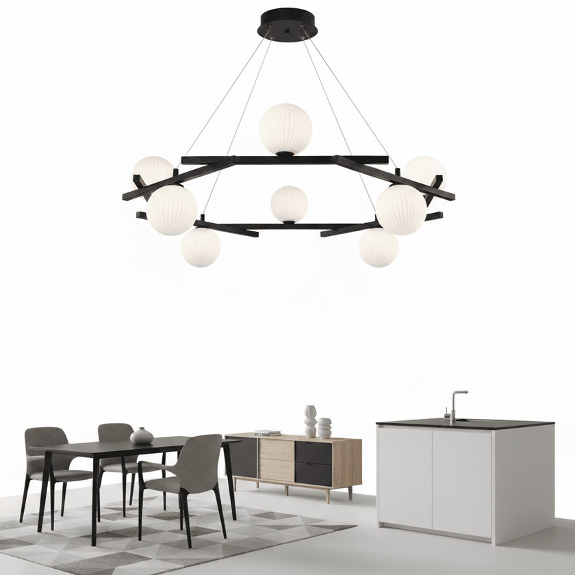 Polygon Prism Iron Chandelier