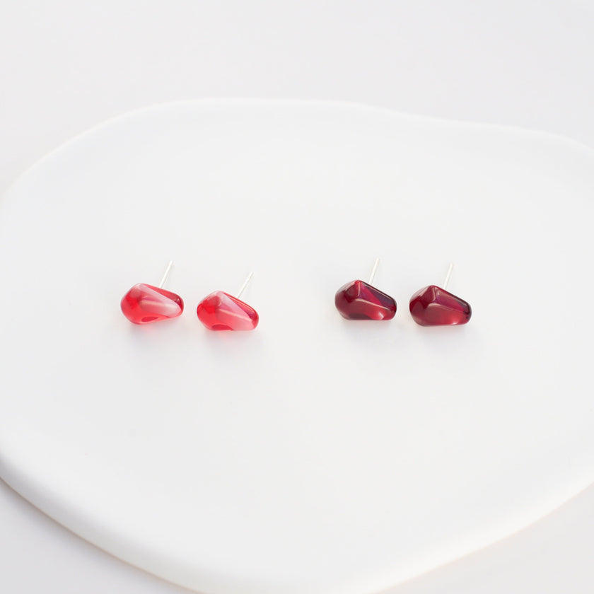 Pomegranate Seed Stud Earrings