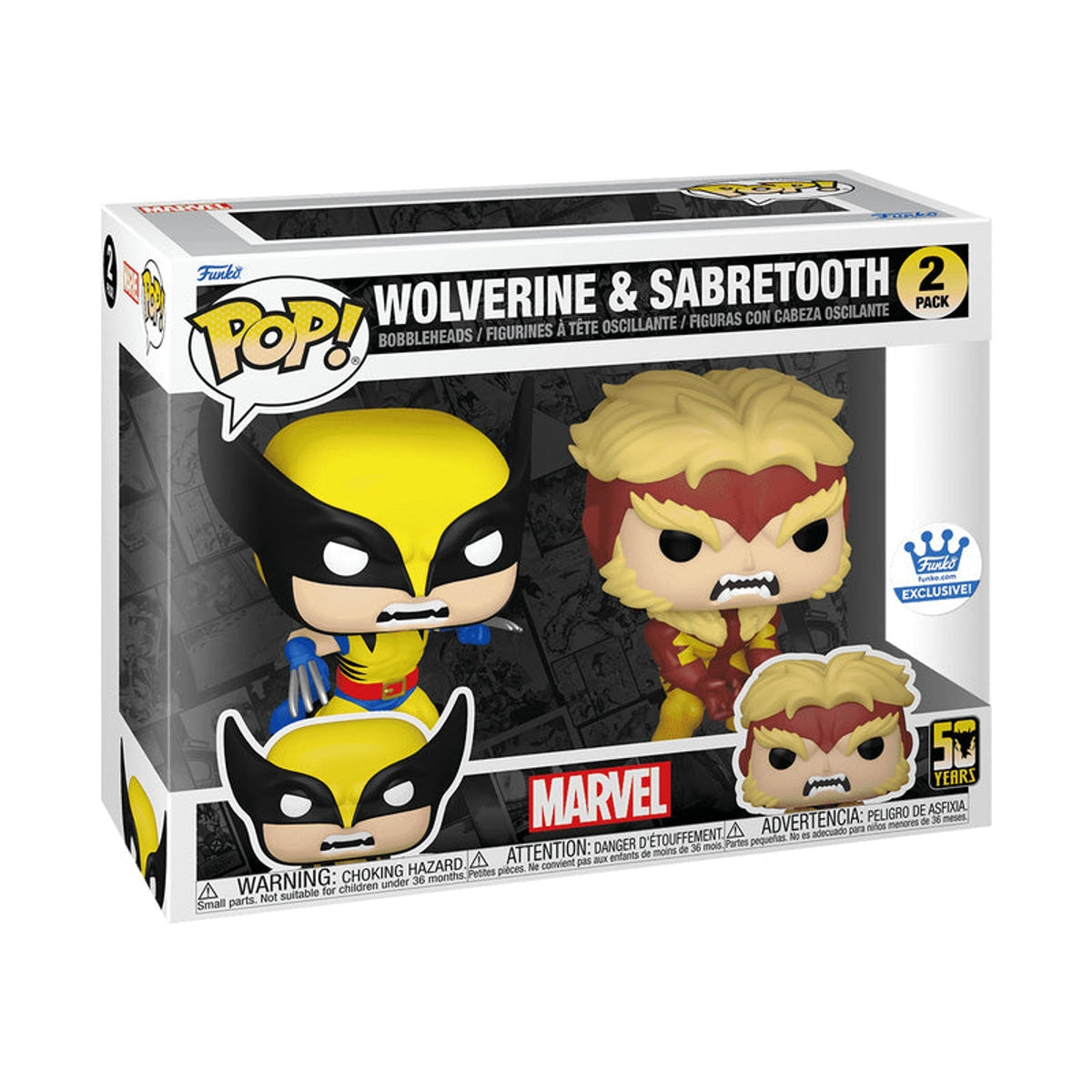 POP! Marvel - Wolverine & Sabertooth 2pack Funko Exclusive