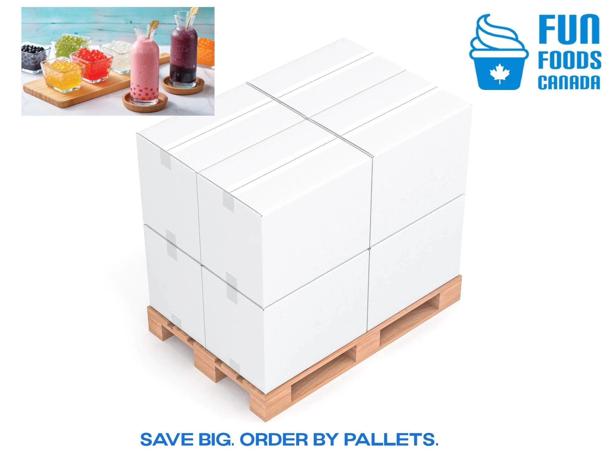 Passion Fruit Bursting Boba® | Popping Boba | 490g Mini Tub | 6 Mini Tubs Per Case | 90 Cases Per Pallet | Ships Free Within Canada on Orders Above CAD $199