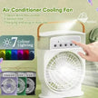 Portable USB Air Conditioner Cooling Fan With 5 Sprays 7 Color Light 600ML Water Tank Spray Mist Air Cooler Humidifiers