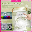 Portable USB Air Conditioner Cooling Fan With 5 Sprays 7 Color Light 600ML Water Tank Spray Mist Air Cooler Humidifiers