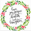 Wall art Watercolor wreath with holiday wishes
