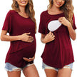 Solid Color Round Neck Short Sleeves.
