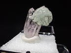 Prehnite on Quartz Cluster – Goboboseb Mountains, Namibia – Green Radial Ball on Clear Crystals (27mm)
