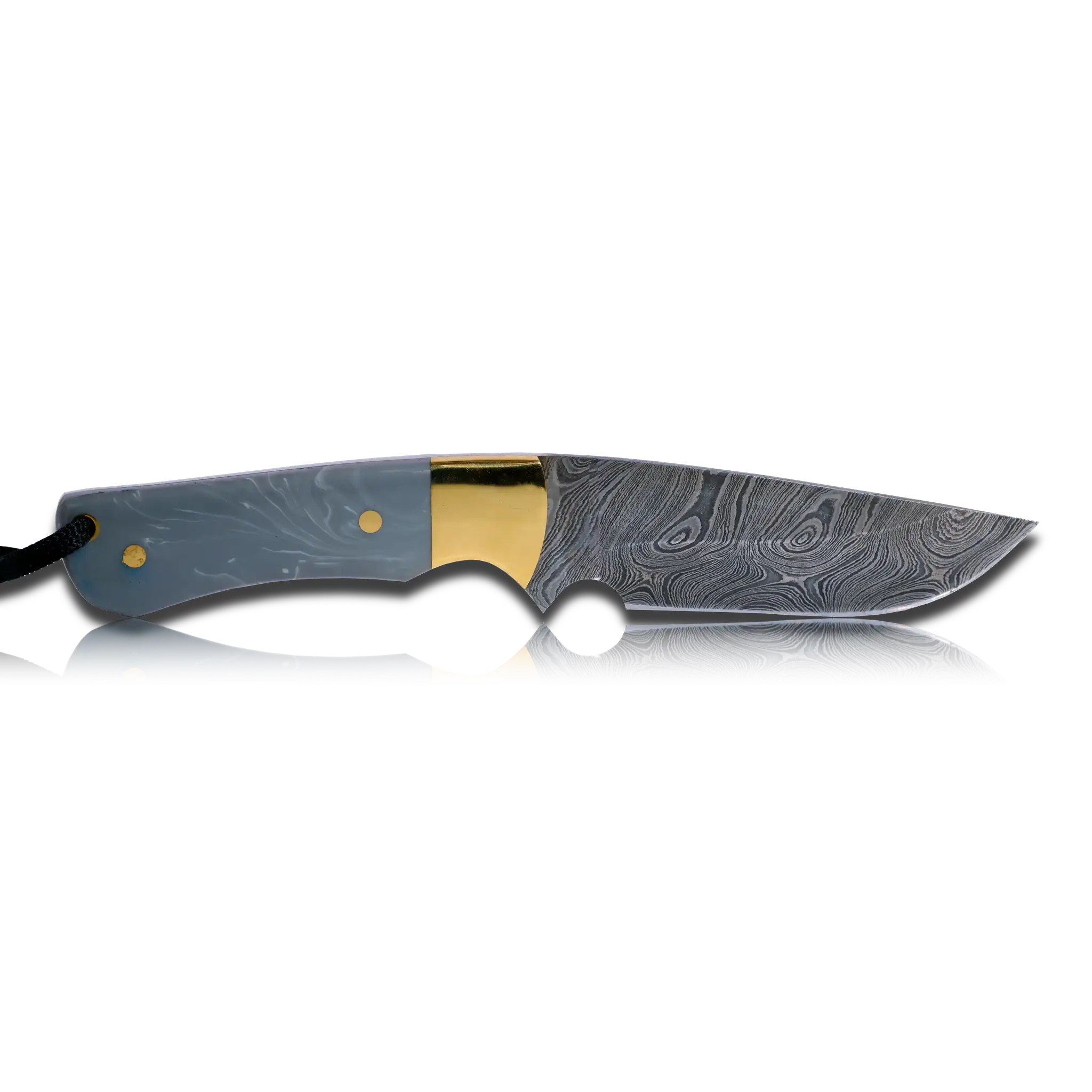 Couteau de boucher en acier damassé Kaito original, lame de 4 pouces avec étui en cuir de première qualité.
