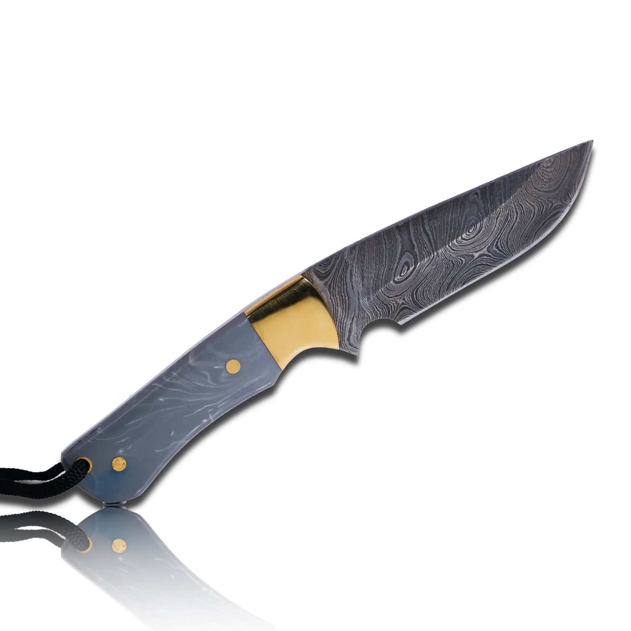 Couteau de boucher en acier damassé Kaito original, lame de 4 pouces avec étui en cuir de première qualité.
