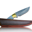 Couteau de boucher en acier damassé Kaito original, lame de 4 pouces avec étui en cuir de première qualité.
