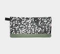 Zippered Cotton Canvas Pencil Case | Black Daisies