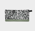 Zippered Cotton Canvas Pencil Case | Black Daisies