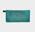 Zippered Cotton Canvas Pencil Case | Etched in Turquoise