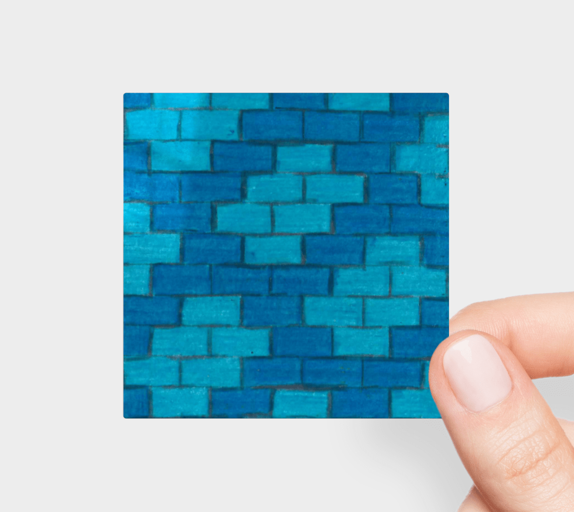 Sticker | 3 x 3 | Blue Bricks