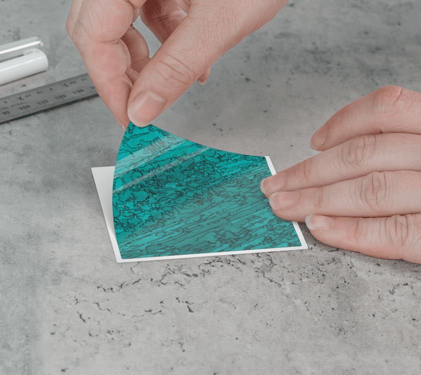 Sticker | 3 x 3 | Etched in Turquoise
