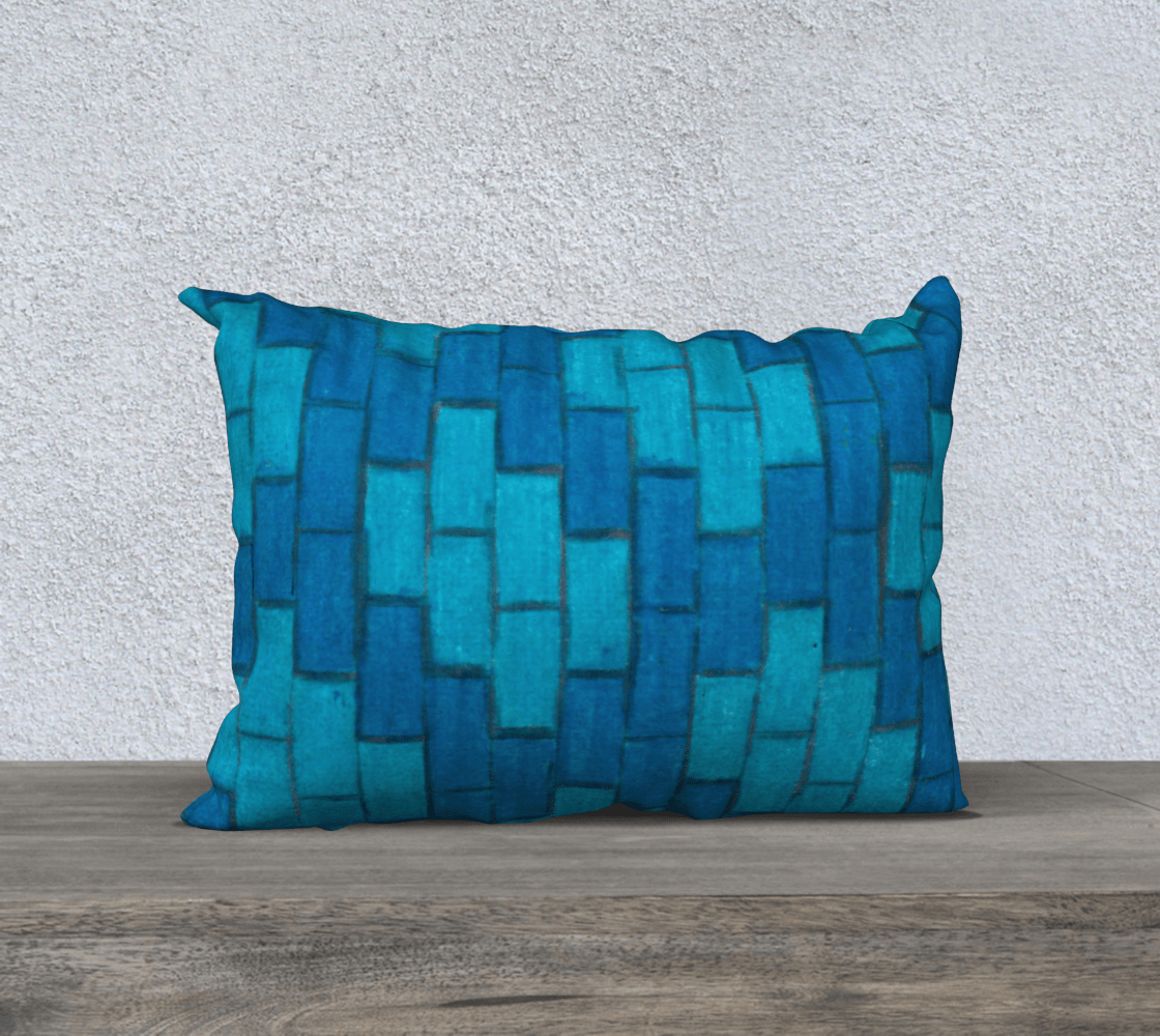 Throw Pillow Cover | 20 x 14 | Blue Bricks