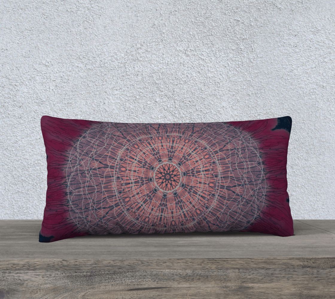 Throw Pillow Cover | 24 x 12 | Meditative Mandala
