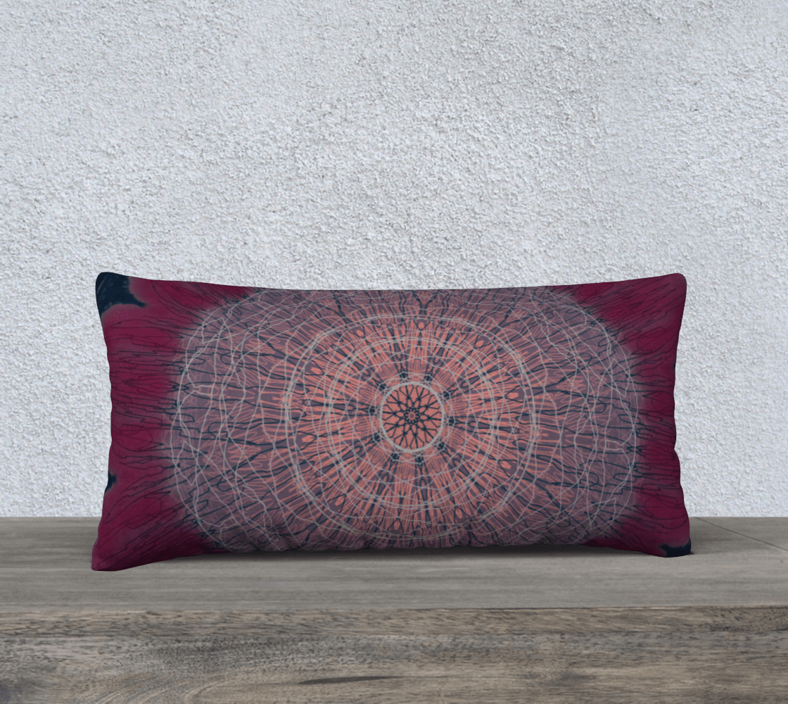 Throw Pillow Cover | 24 x 12 | Meditative Mandala