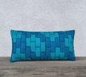 Throw Pillow Cover | 24 x 12 | Blue Bricks