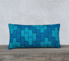Throw Pillow Cover | 24 x 12 | Blue Bricks