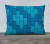 Throw Pillow Cover | 26 x 20 | Blue Bricks